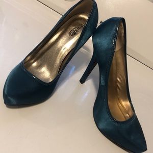 Charlotte Russe Blue Satin Heels